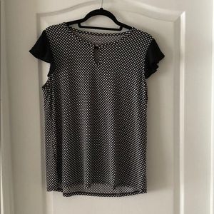 Catherine Malandrino black white polka dot blouse